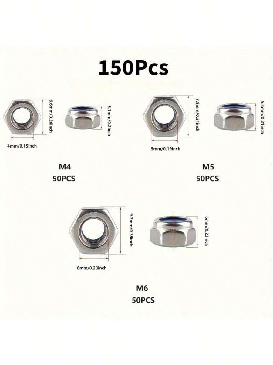 Tuercas autoblocantes de nailon antideslizantes M4/M5/M6