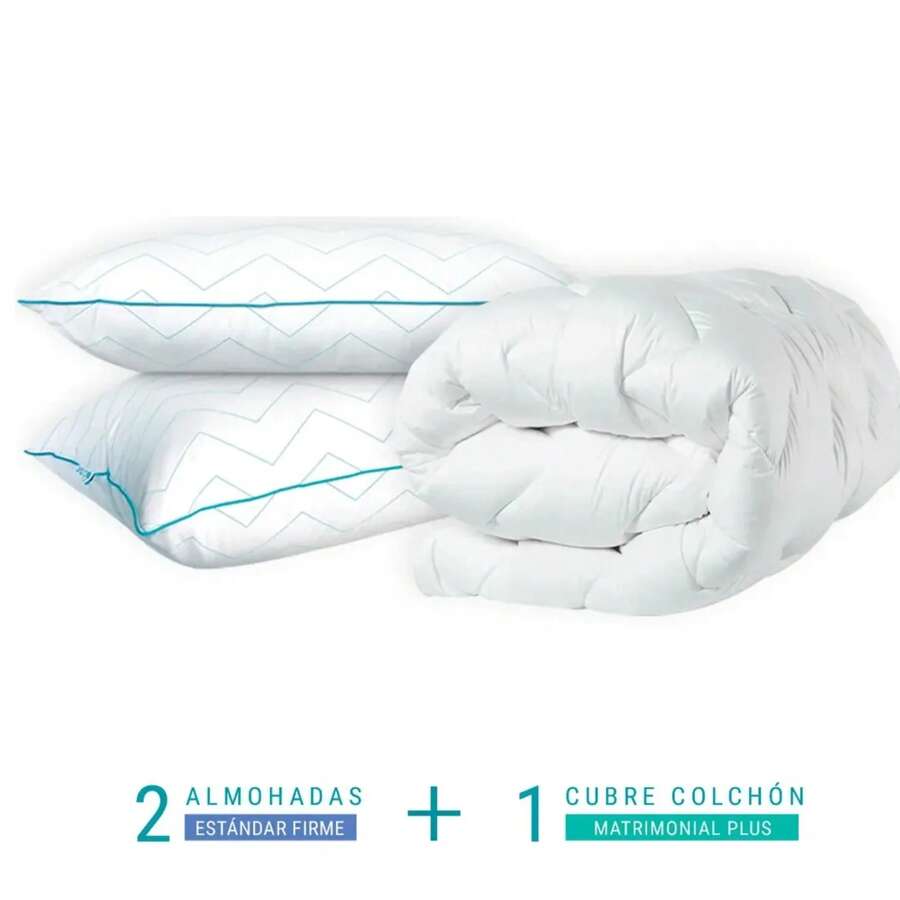 Soñare Cubre Colchón individual + 2 Pack De Almohadas
