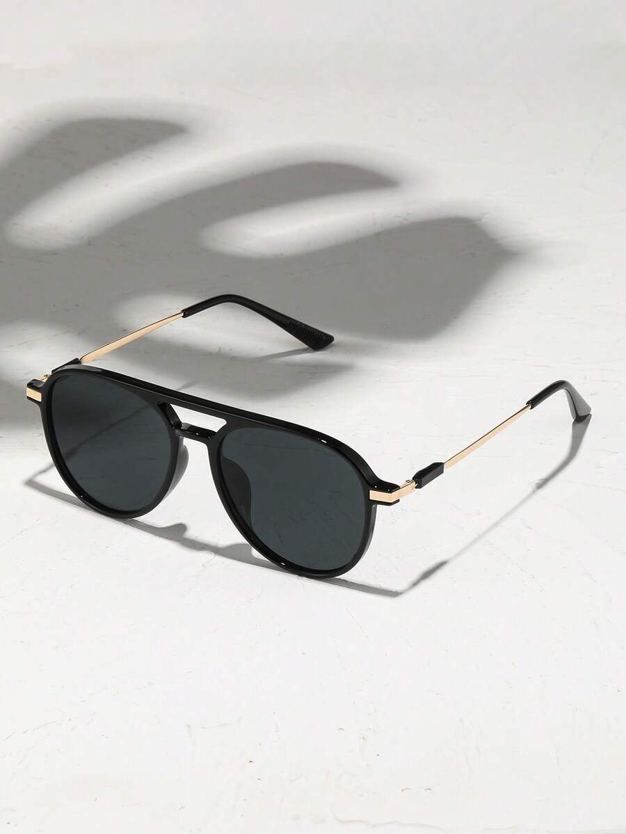 Gafas de moda estilo aviador retro negras