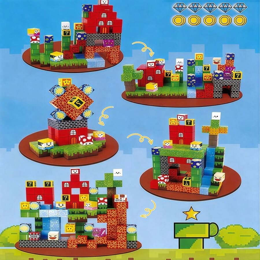 Juego de bloques de construcción magnéticos de 150 piezas
