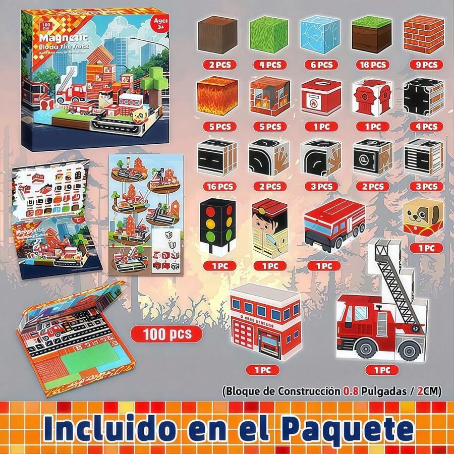 Set de 100 Bloques Magnéticos de Alta Resistencia
