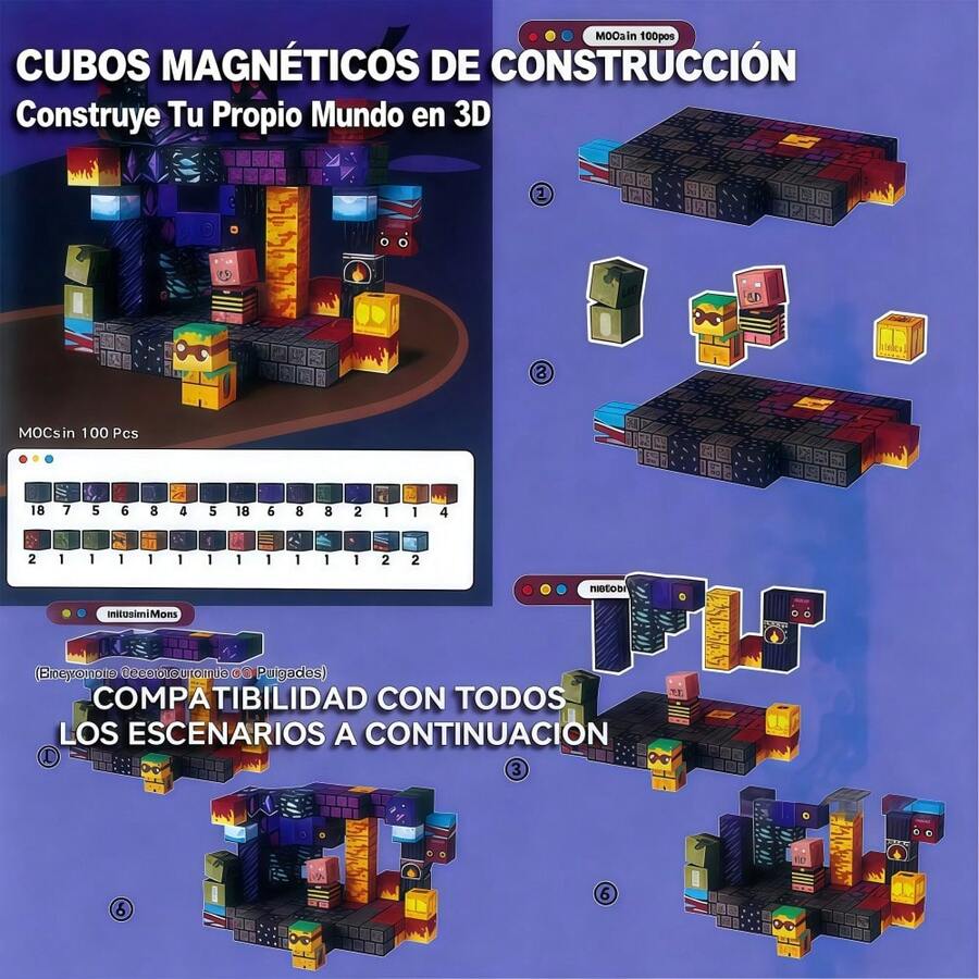 Set de 100 Bloques Magnéticos