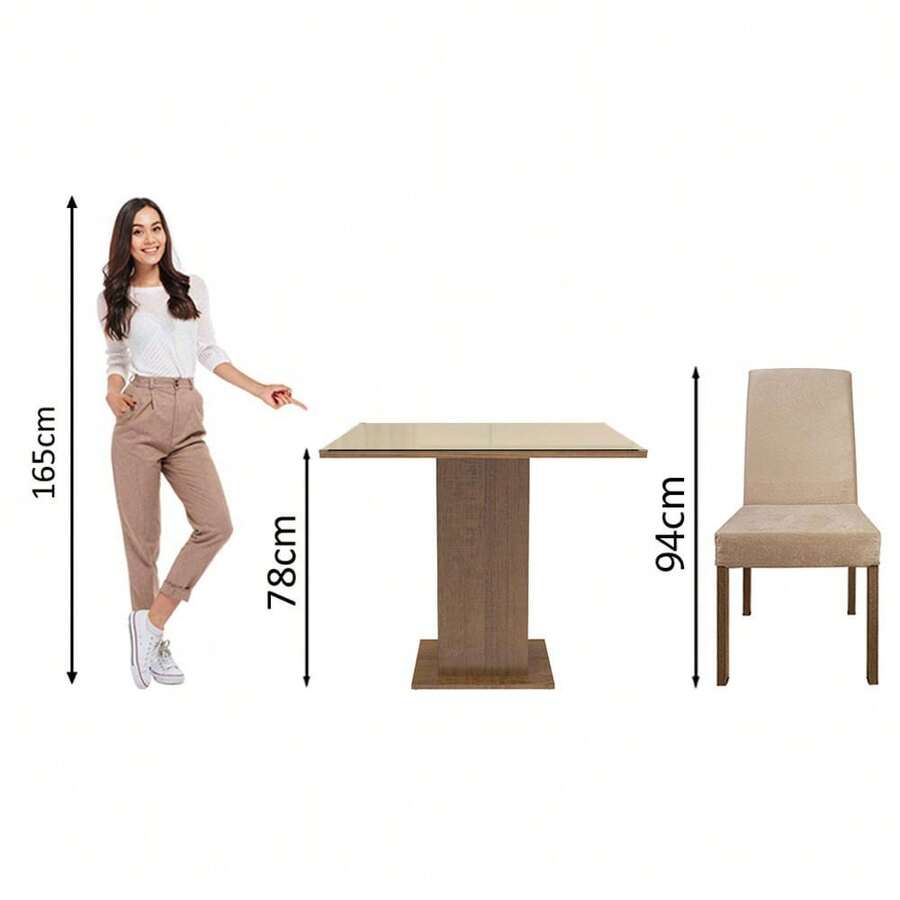 Juego Comedor Madesa Evelin Mesa Tablero De Vidrio 4 Sillas