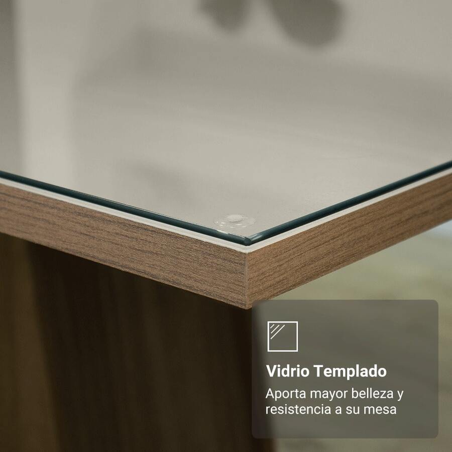 Juego Comedor Madesa Evelin Mesa Tablero De Vidrio 4 Sillas