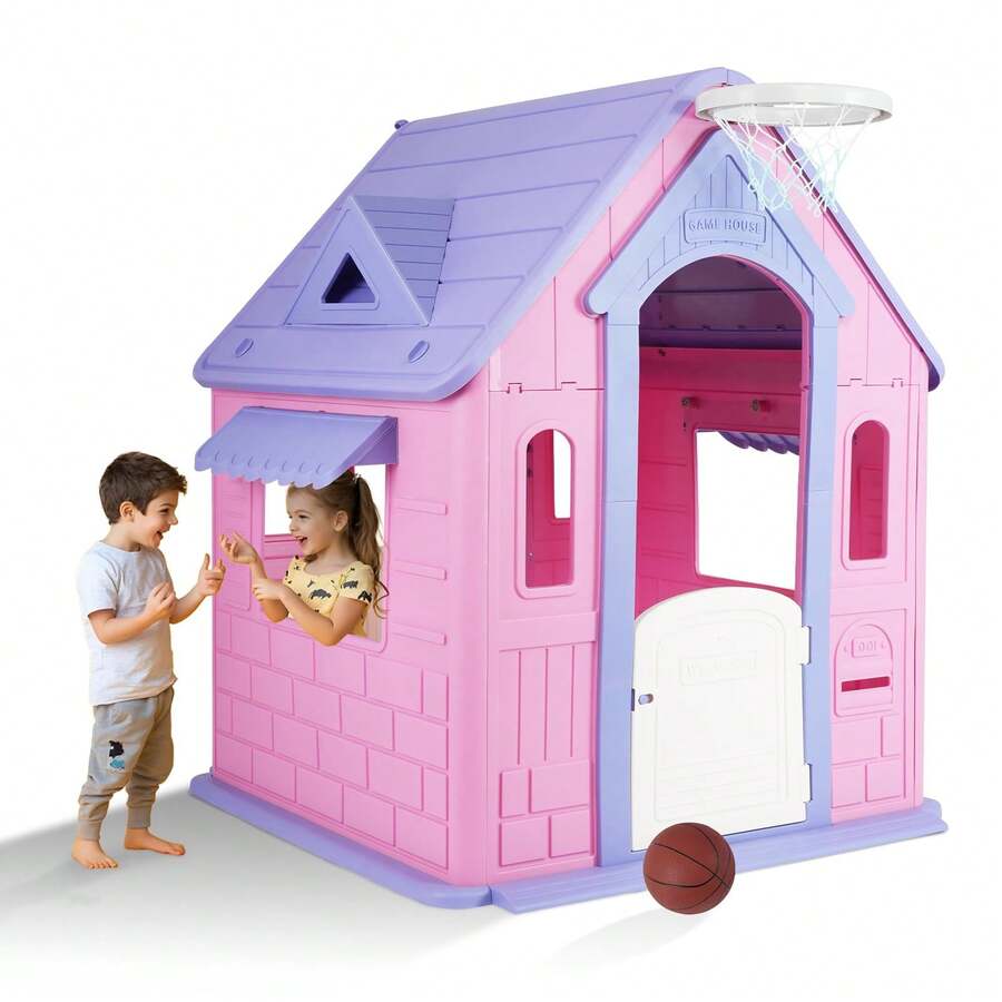 Casa de Juegos Infantil con Buzón y Ventanas
