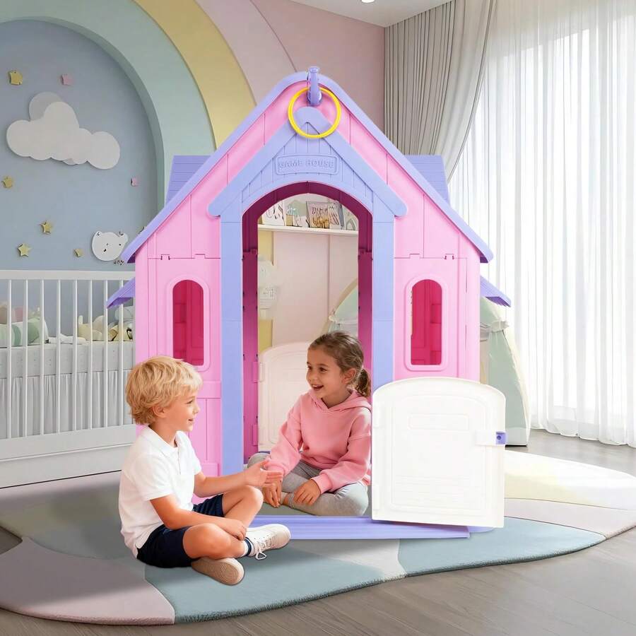 Casa de Juegos Infantil con Buzón y Ventanas