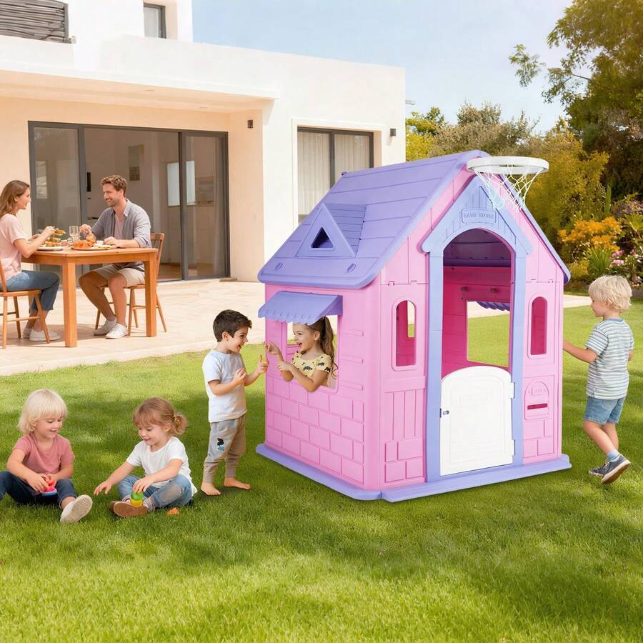 Casa de Juegos Infantil con Buzón y Ventanas