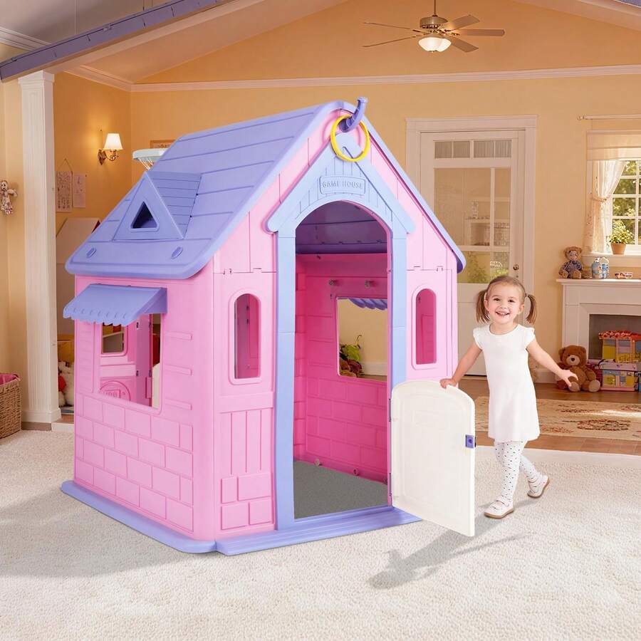 Casa de Juegos Infantil con Buzón y Ventanas