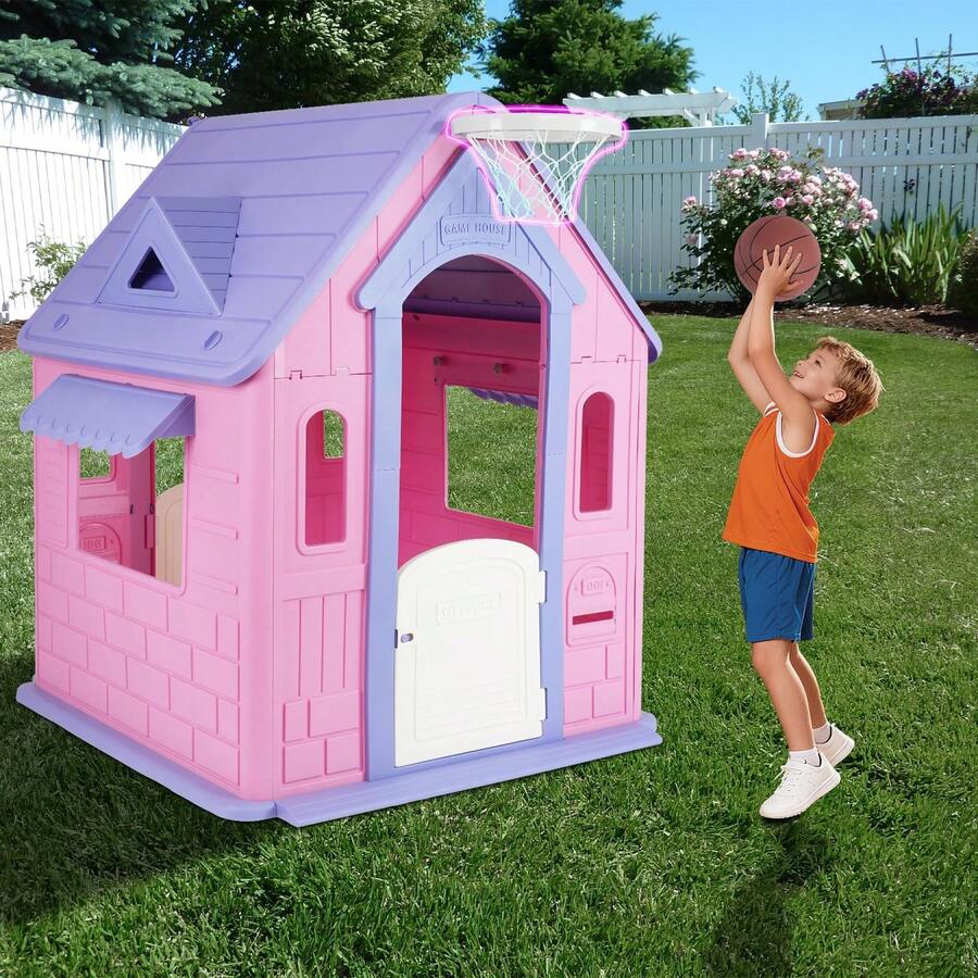 Casa de Juegos Infantil con Buzón y Ventanas