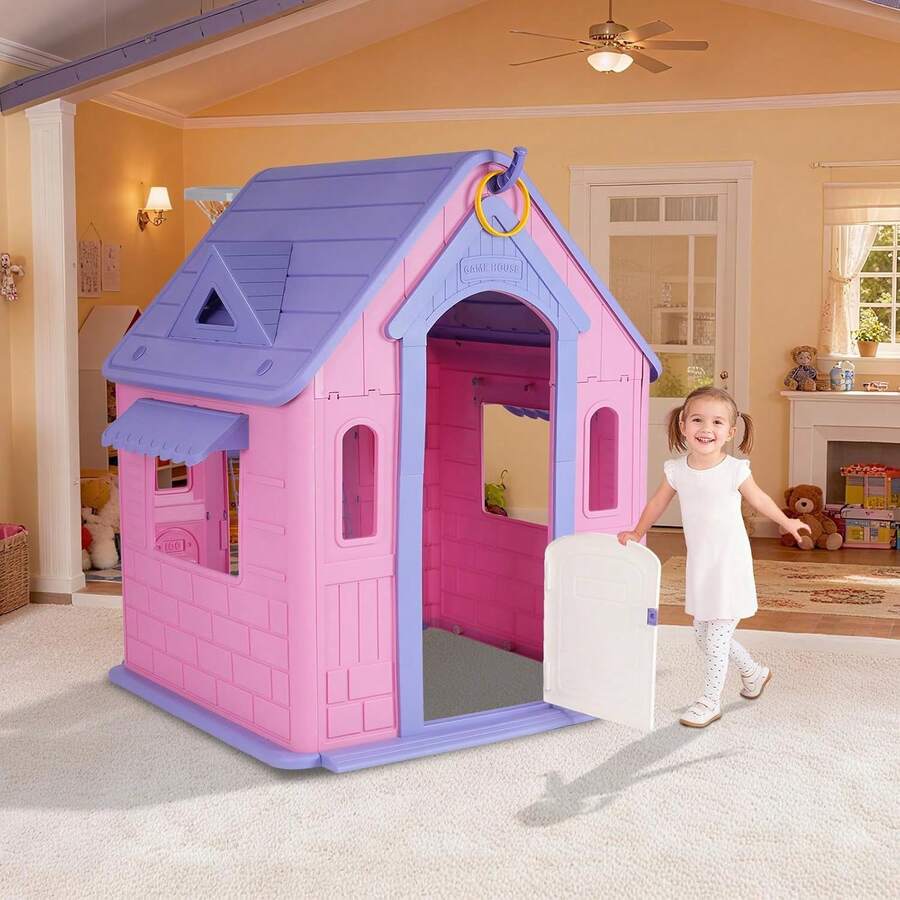 Casa de Juegos Infantil con Buzón y Ventanas