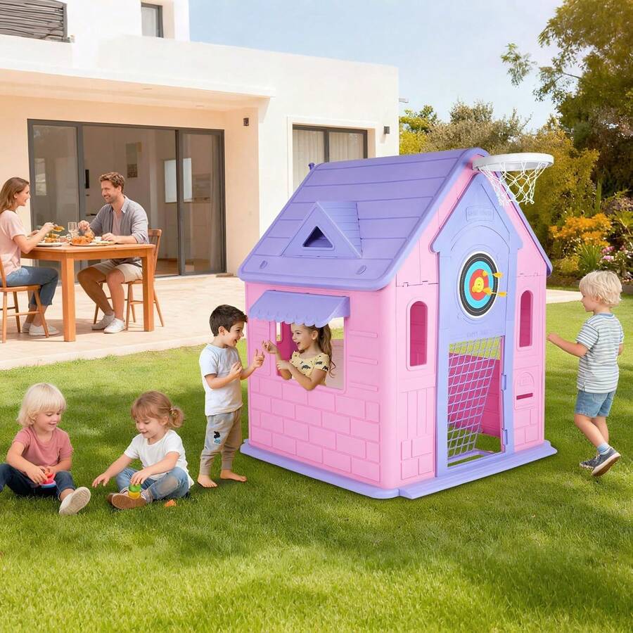 Casa de Juegos Infantil con Buzón y Ventanas