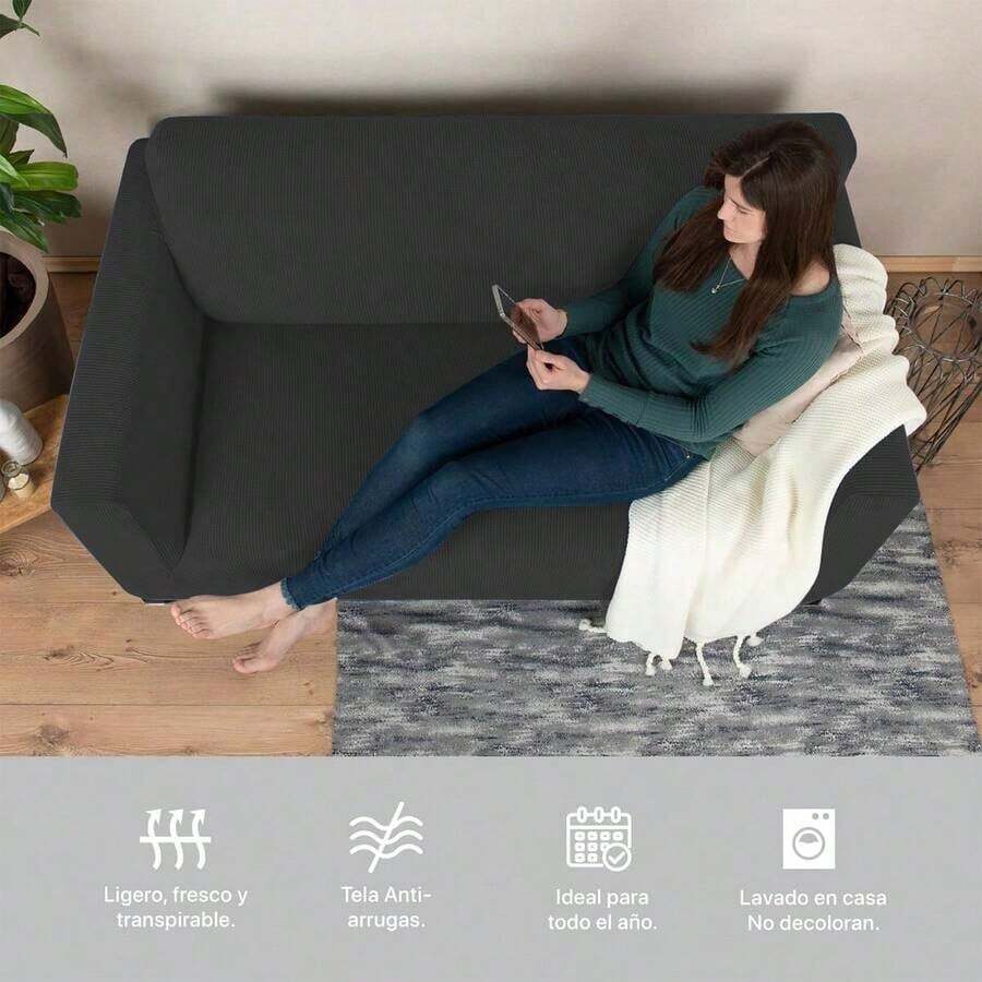 Fundas para Sofá de Tela Tipo Terciopelo de Maíz Elásticas