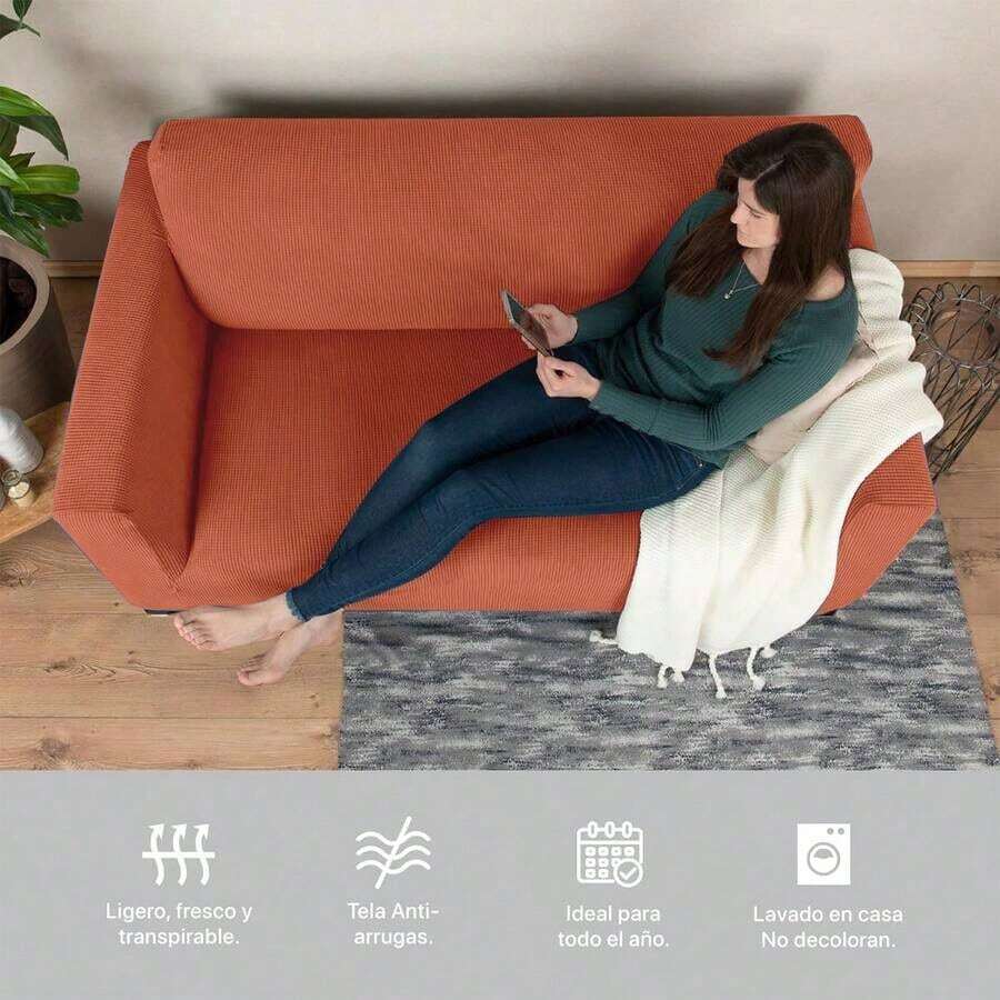 Fundas para Sofá de Tela Tipo Terciopelo de Maíz Elásticas