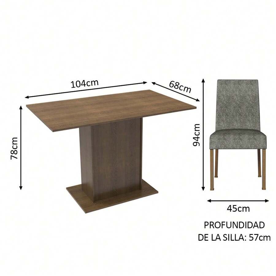 Juego de Comedor con Mesa y 2 Sillas
