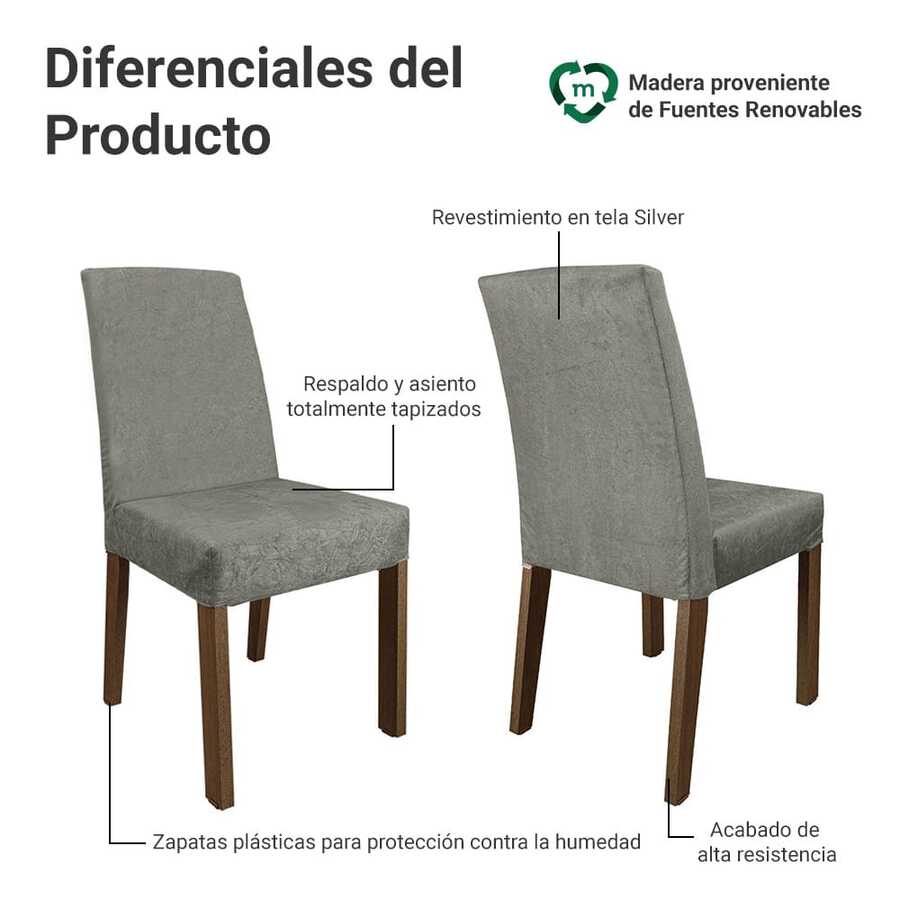 Juego de Comedor con Mesa y 2 Sillas