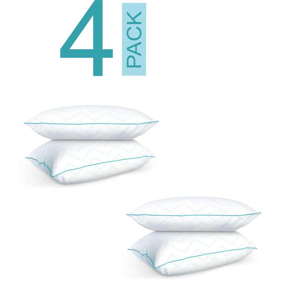 Soñare Almohadas 4 Pack Zigzag Estandar Tradicional Blanca