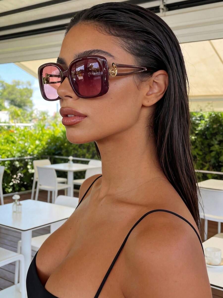 Gafas de sol de gran tamaño con marco cuadrado vintage