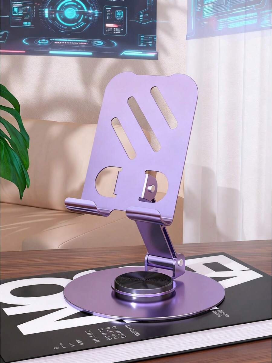 Soporte de escritorio plegable de aleación de aluminio, giratorio 360°
