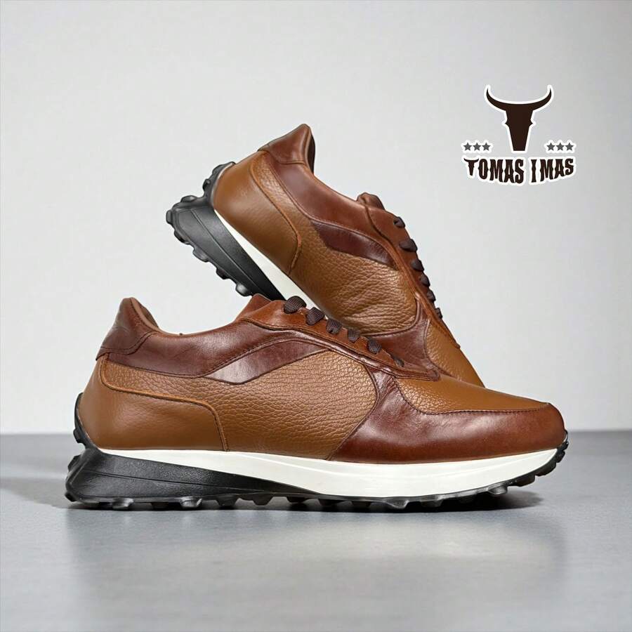 SNEAKERS TENIS DE VESTIR USO CASUAL U OFICINA MAXIMA COMODIDAD ESTILO FORMAL O DE LUJO EN PIEL AUTENTICA HECHO EN MEXICO
