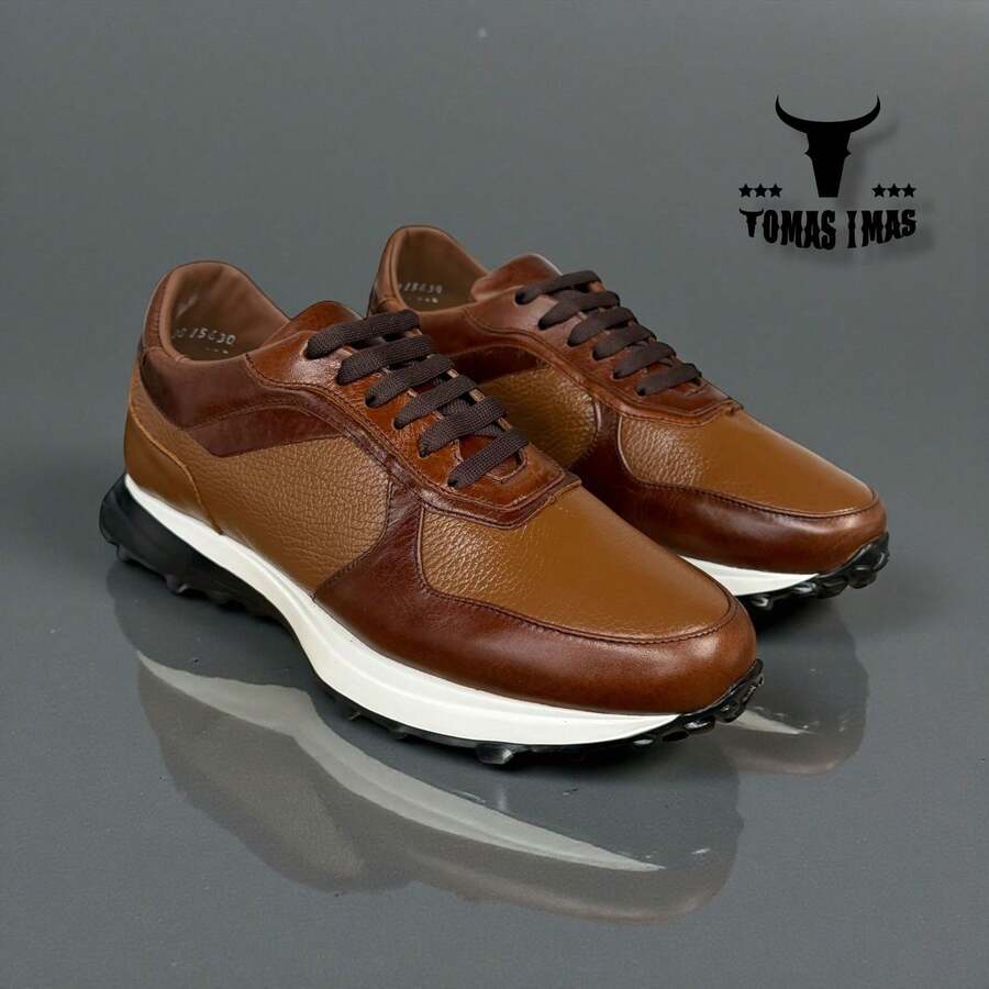 SNEAKERS TENIS DE VESTIR USO CASUAL U OFICINA MAXIMA COMODIDAD ESTILO FORMAL O DE LUJO EN PIEL AUTENTICA HECHO EN MEXICO