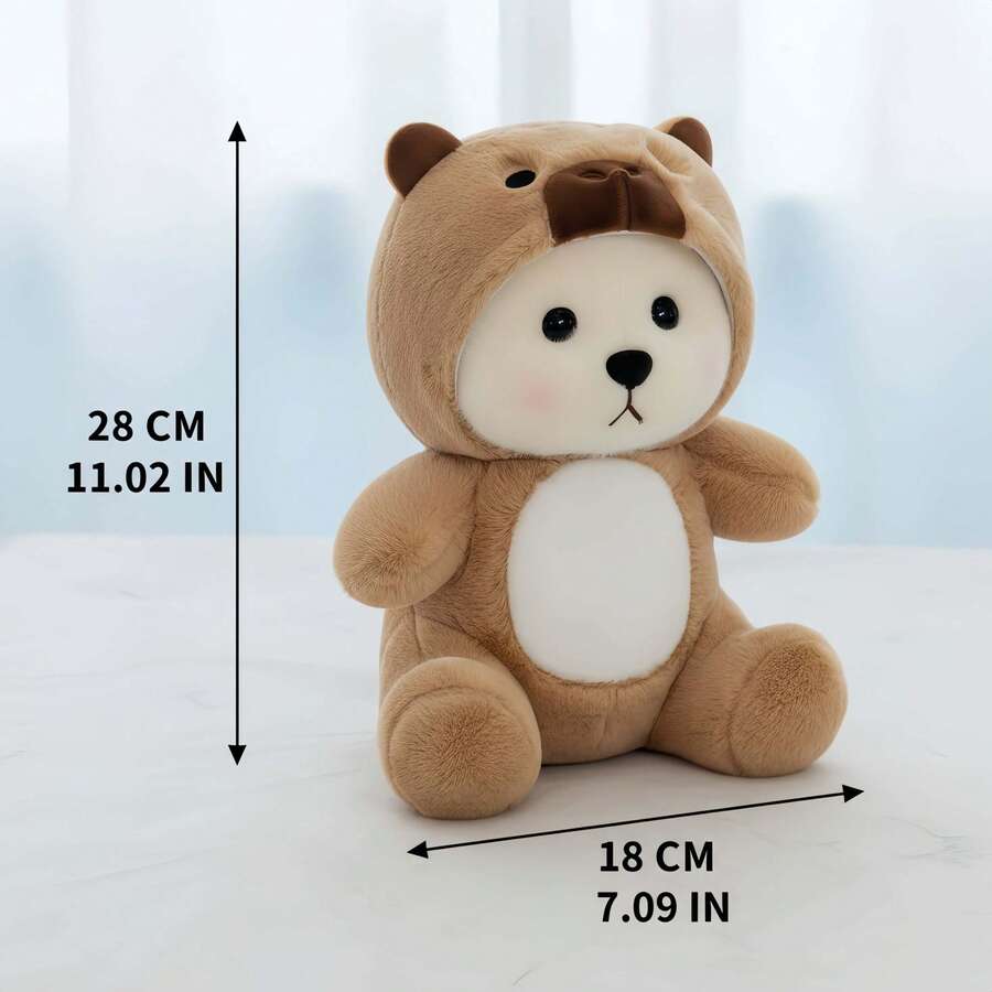 Peluche de oso de peluche con disfraz de tiburón de 28 cm de largo