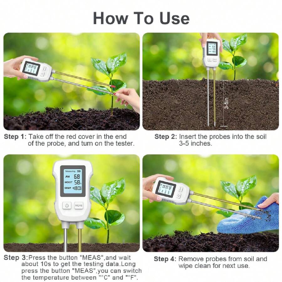 Medidor de Humedad de Plantas 3 en 1