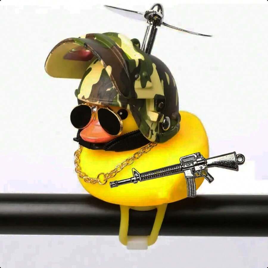 Patito Decorativo con Casco y Hélice LED