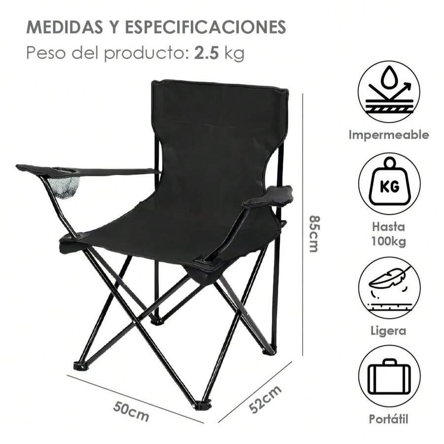 Silla Plegable de Camping Portátil