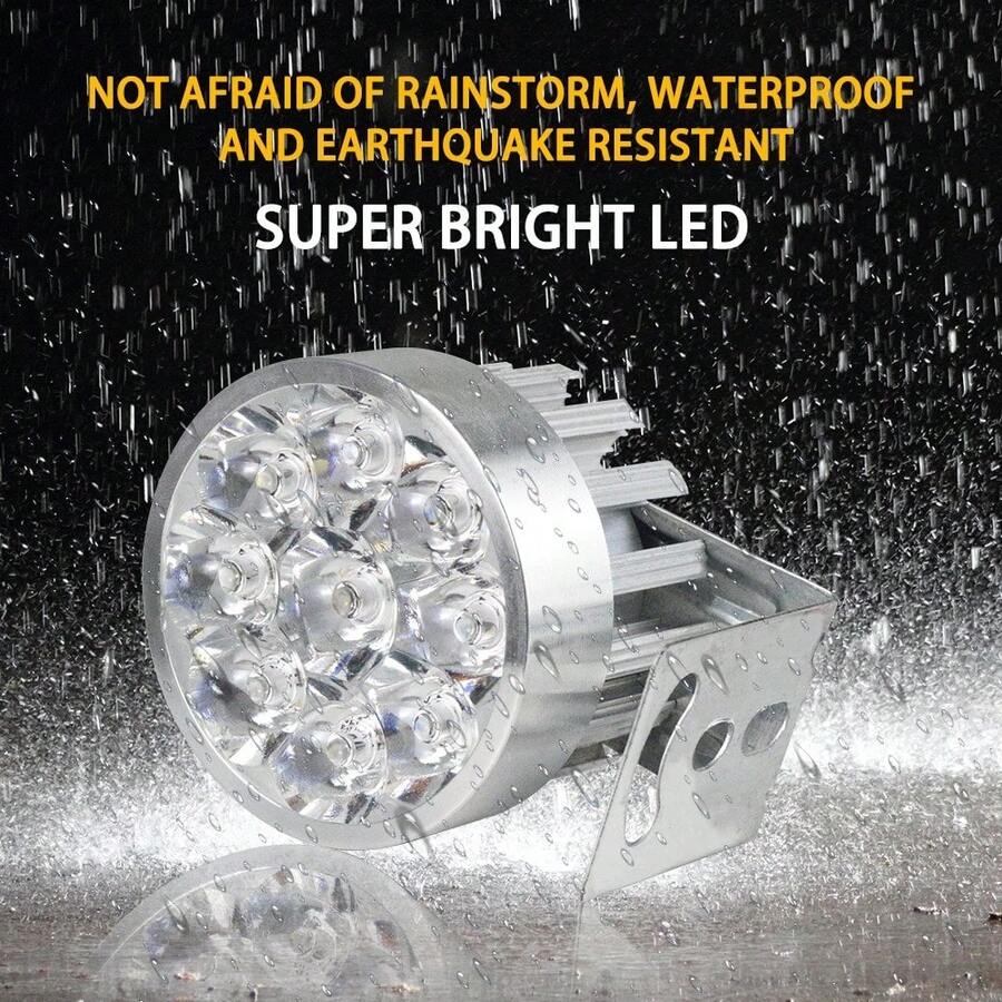 Faros delanteros auxiliares 9 LED luces antiniebla para motocicleta