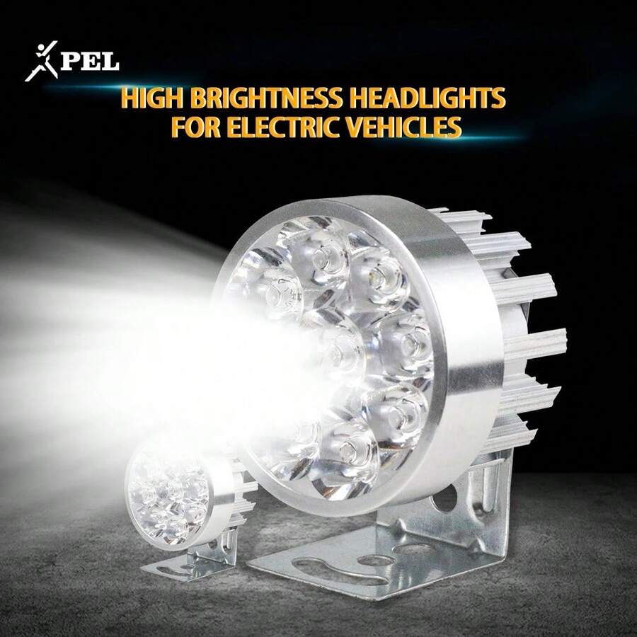 Faros delanteros auxiliares 9 LED luces antiniebla para motocicleta