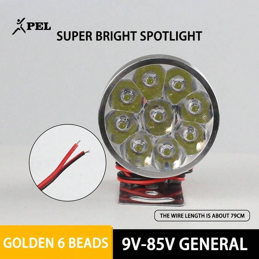 Faros delanteros auxiliares 9 LED luces antiniebla para motocicleta