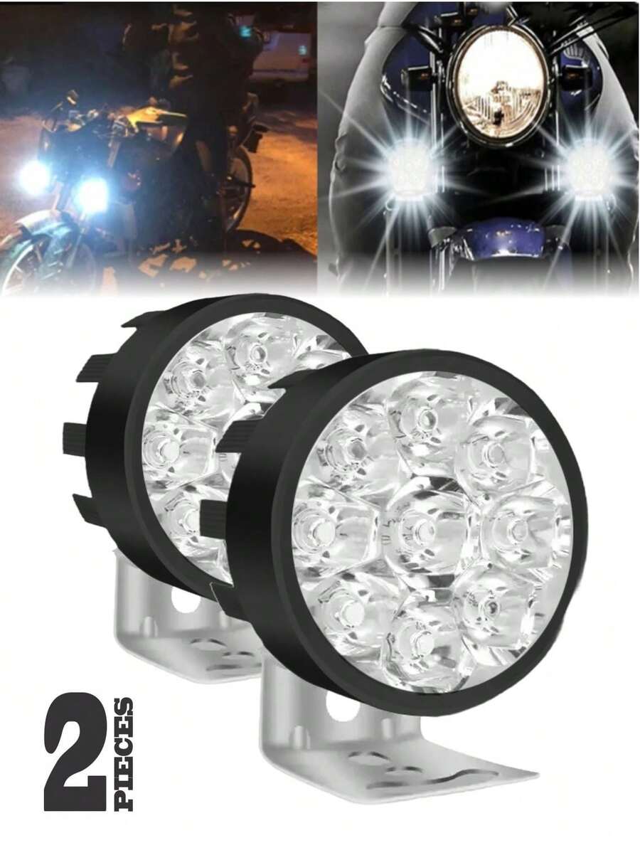 Faros delanteros auxiliares 9 LED luces antiniebla para motocicleta