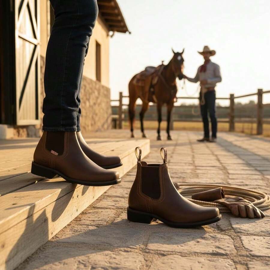 BOTA BOTIN CORTO EN PIEL VAQUERO