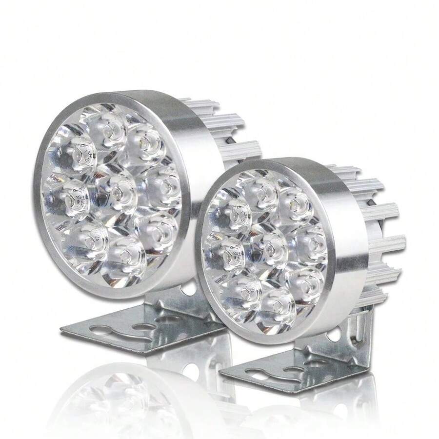 Faros delanteros auxiliares 9 LED luces antiniebla para motocicleta