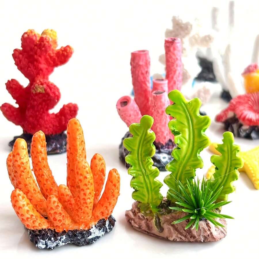 Set de 5 piezas de decoración de coral artificial