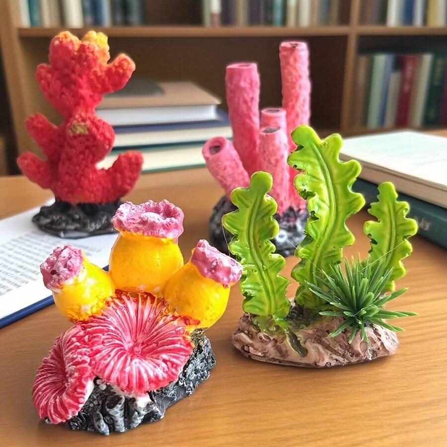 Set de 5 piezas de decoración de coral artificial