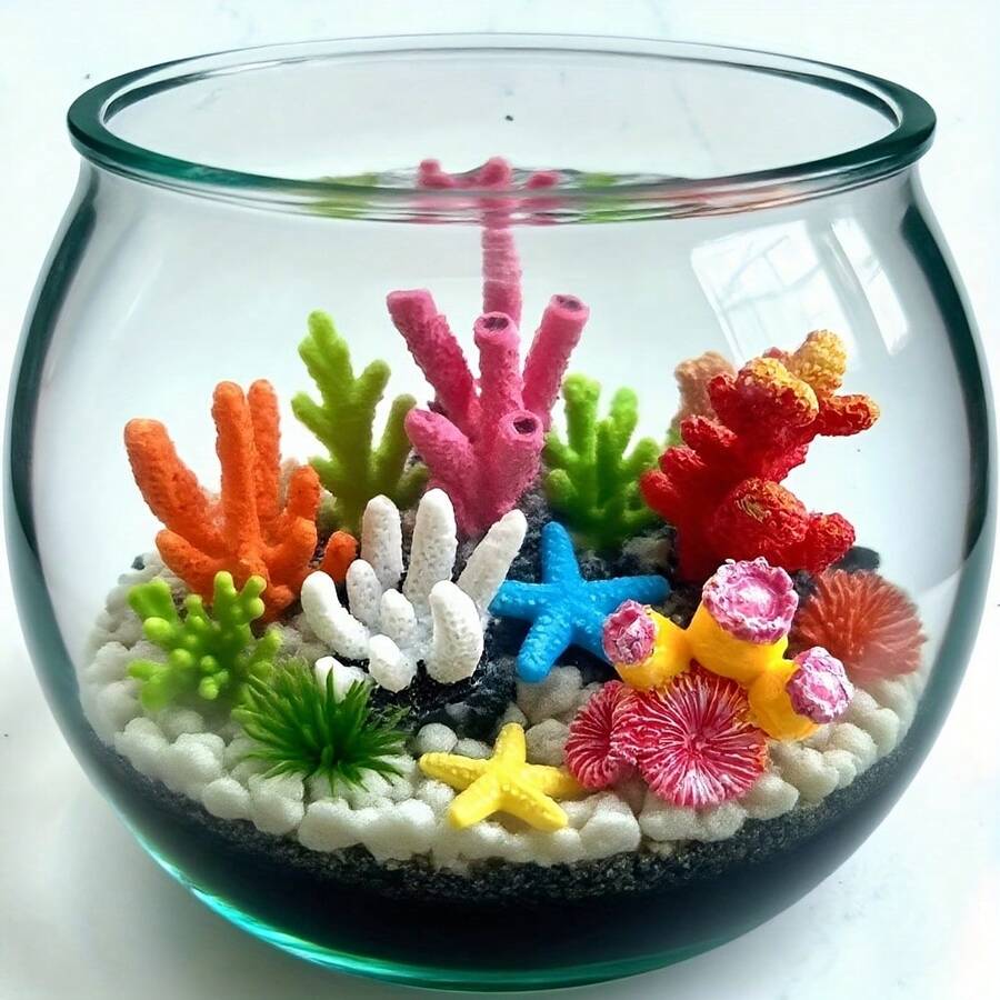 Set de 5 piezas de decoración de coral artificial