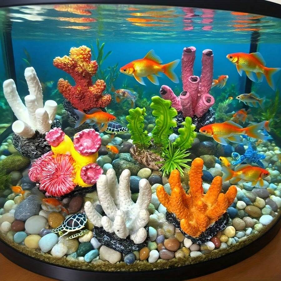 Set de 5 piezas de decoración de coral artificial