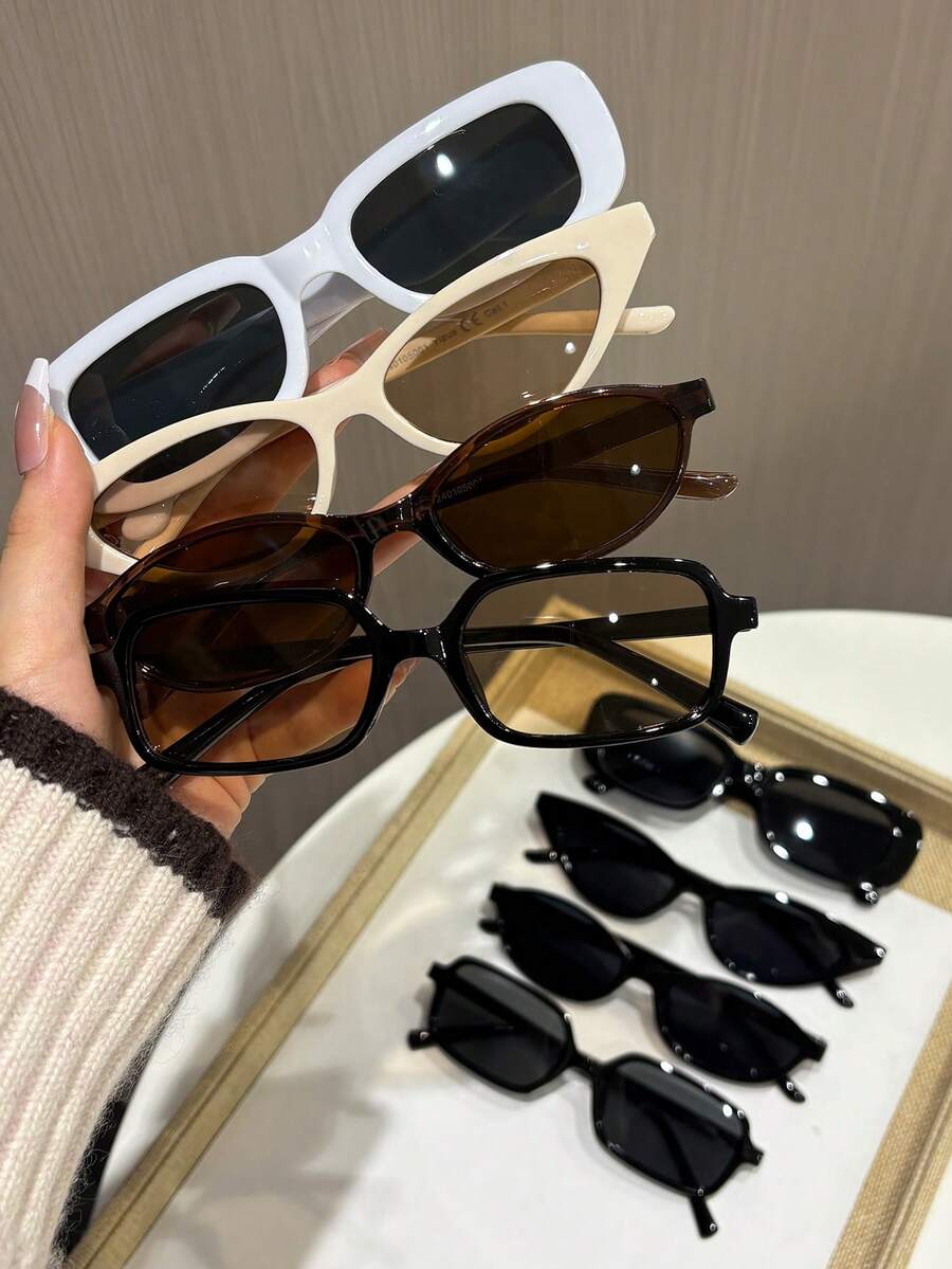 gafas con estampado de leopardo y marcos geométricos multicolor