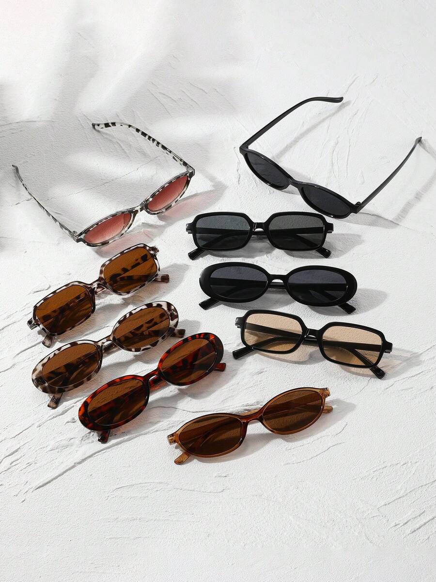 gafas con estampado de leopardo y marcos geométricos multicolor