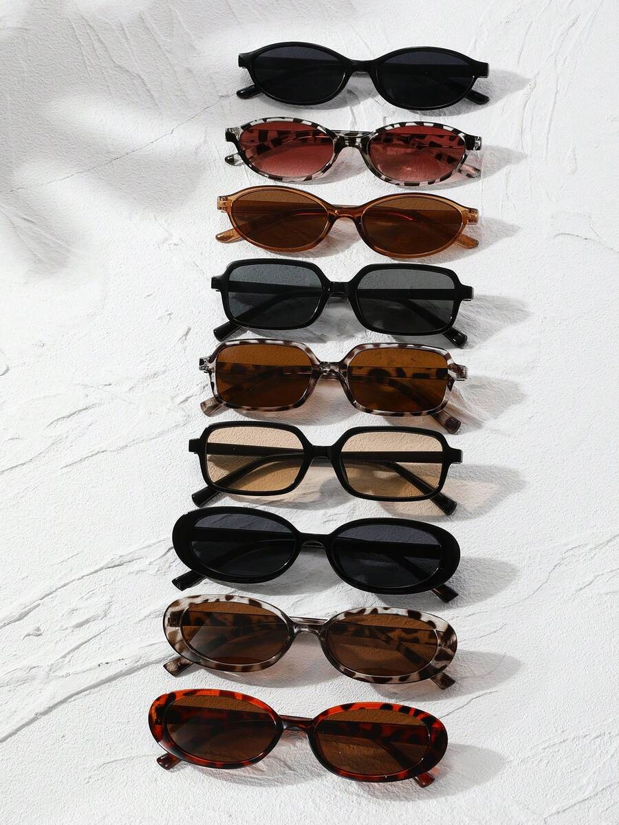 gafas con estampado de leopardo y marcos geométricos multicolor