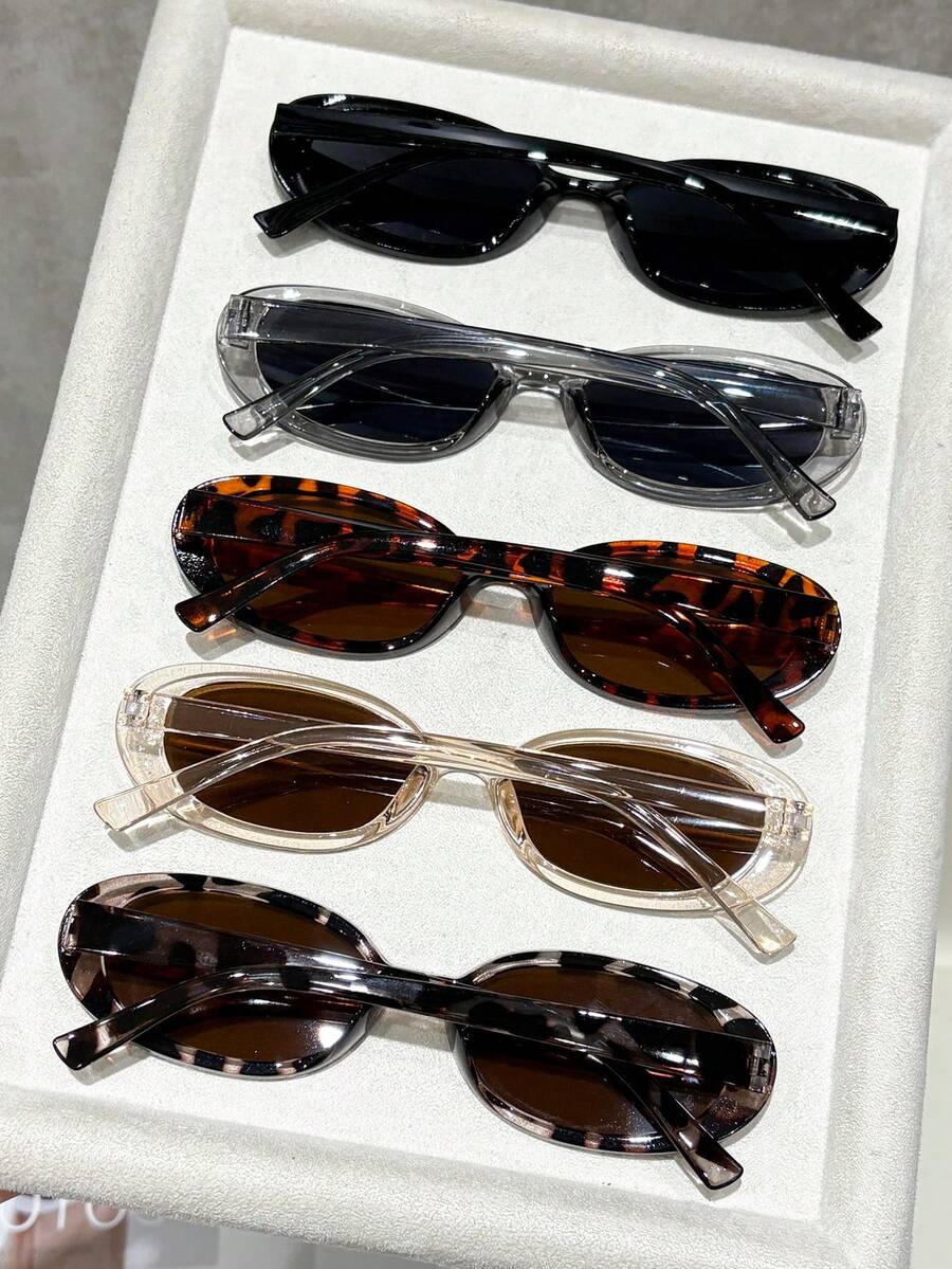 gafas con estampado de leopardo y marcos geométricos multicolor