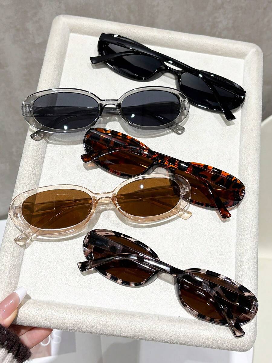 gafas con estampado de leopardo y marcos geométricos multicolor