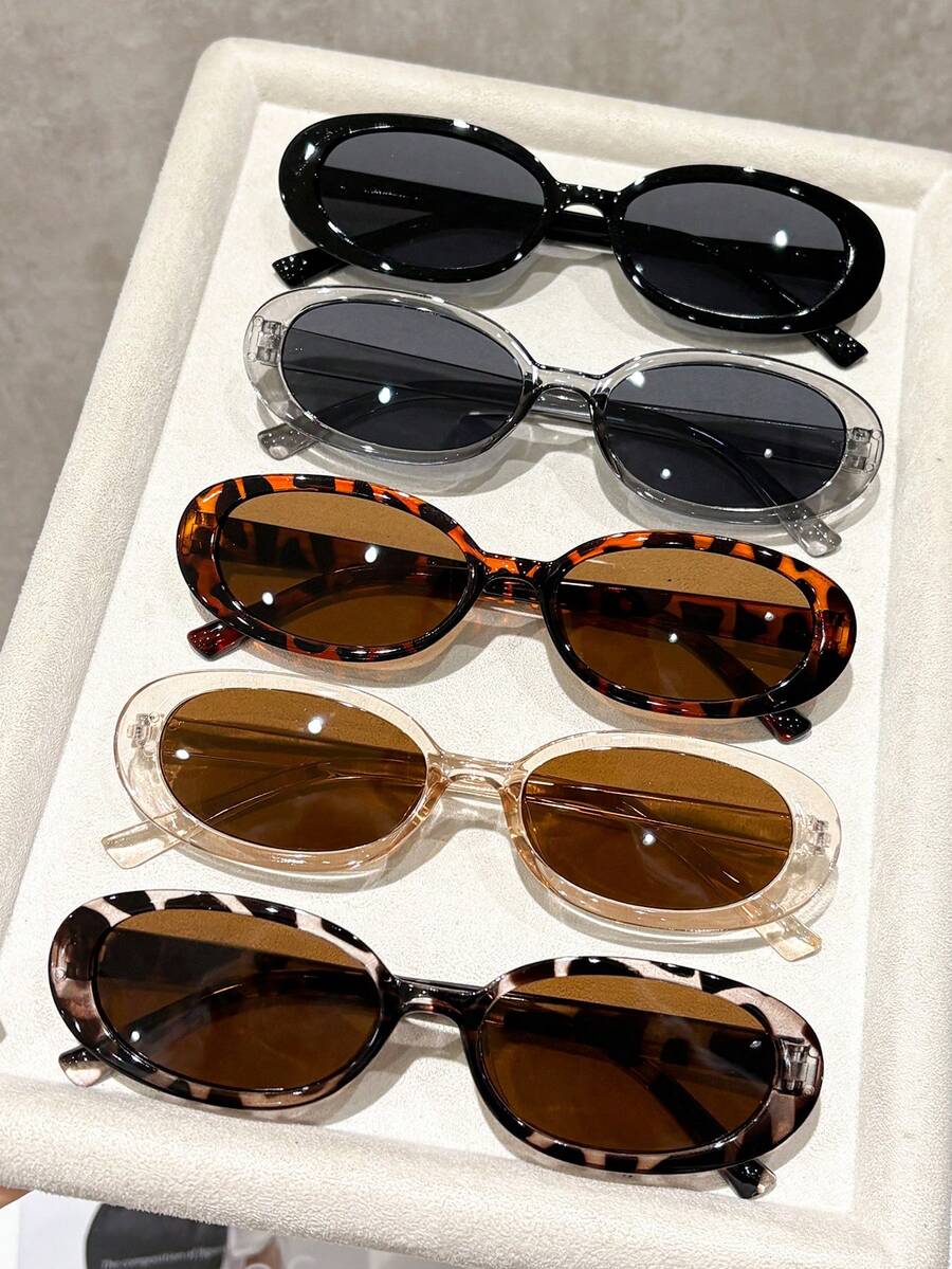 gafas con estampado de leopardo y marcos geométricos multicolor