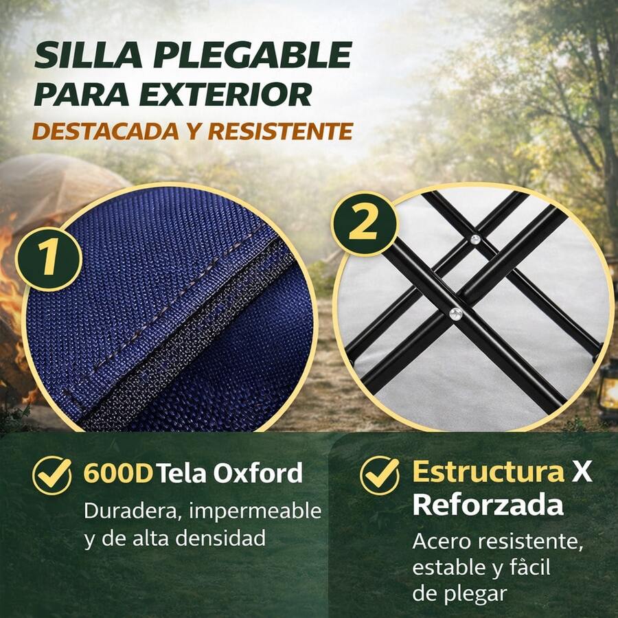 Silla Plegable de Camping Portátil