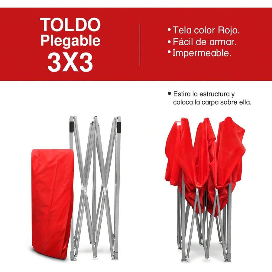 Carpa Plegable 3x3m Impermeable Resistente