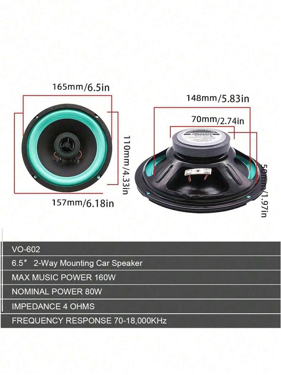 Altavoz estéreo coaxial universal