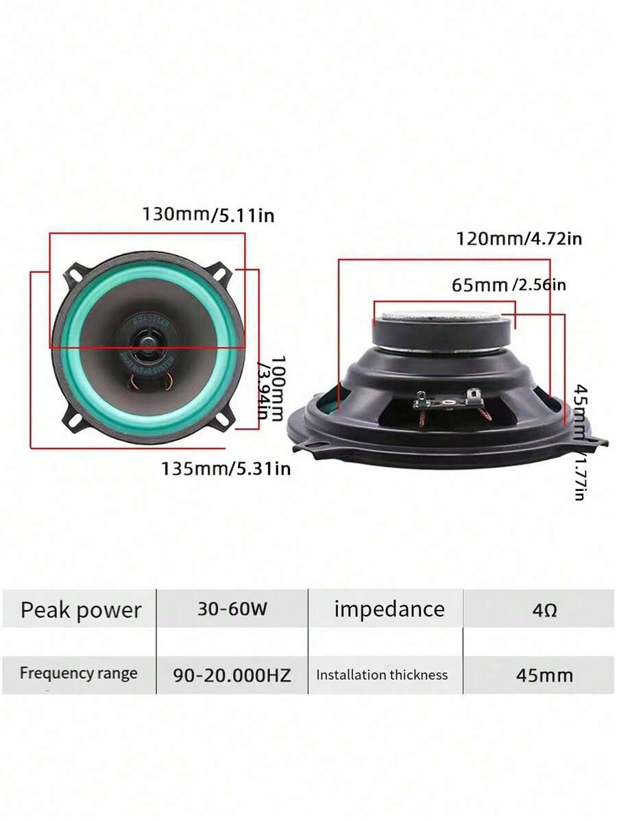 Altavoz estéreo coaxial universal