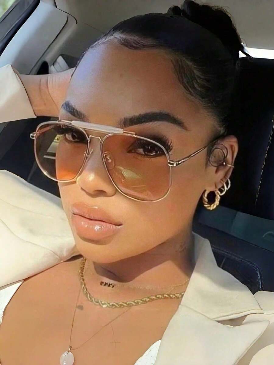 gafas de moda con marco de metal retro de alta gama