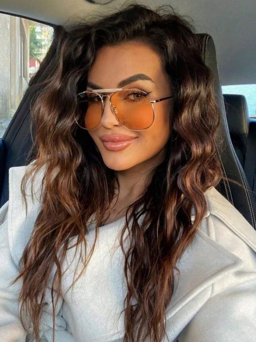 gafas de moda con marco de metal retro de alta gama